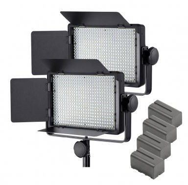 PIXAPRO® 2x LECO500 LED Panel Light with Batteries