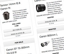 Buy, sell, swap, wanted phtoographic equipment listings